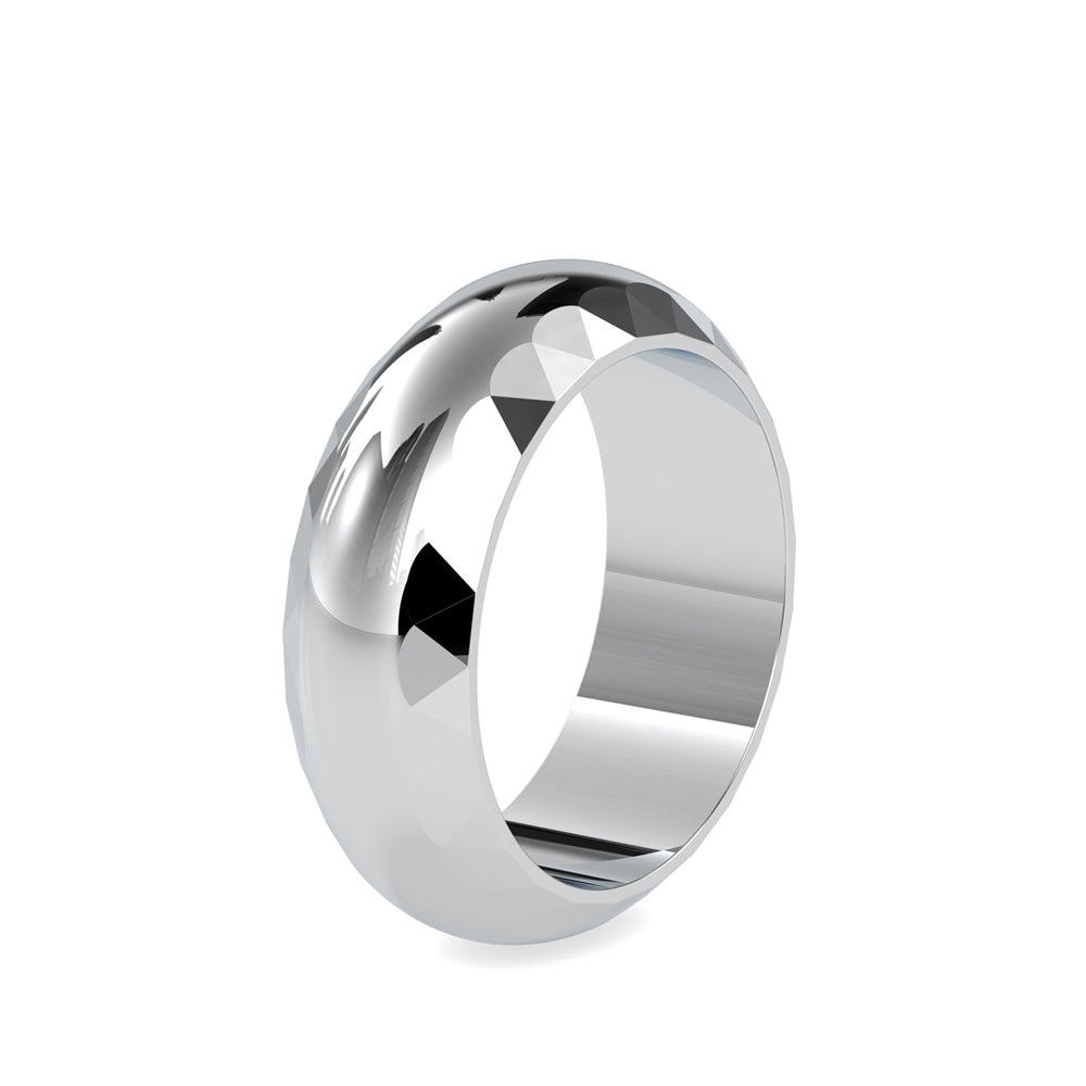SKU: 0041 (18K) Faceted Band Ring In Rose Gold.