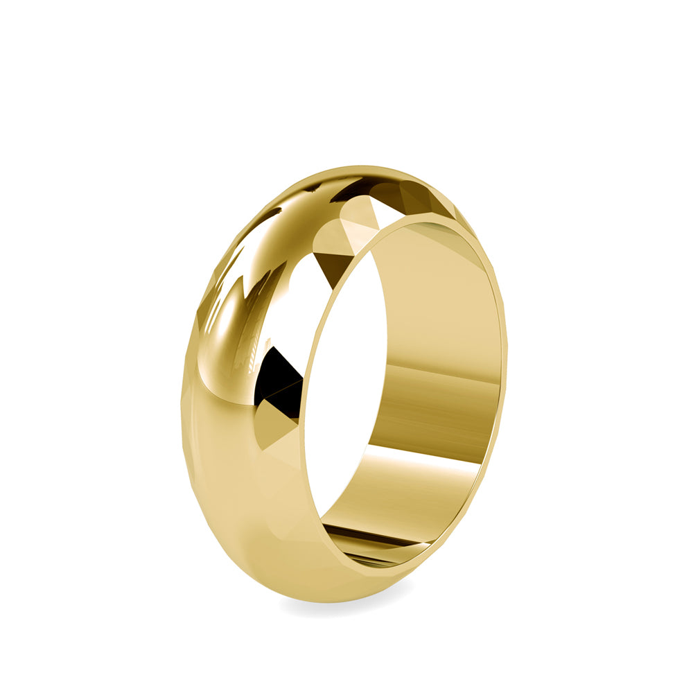 SKU: 0041 (14K) Faceted Band Ring In Rose Gold.