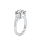 SKU: 0042 (22K) Cushion Diamond Classic Three Stone Engagment Ring In Rose Gold.