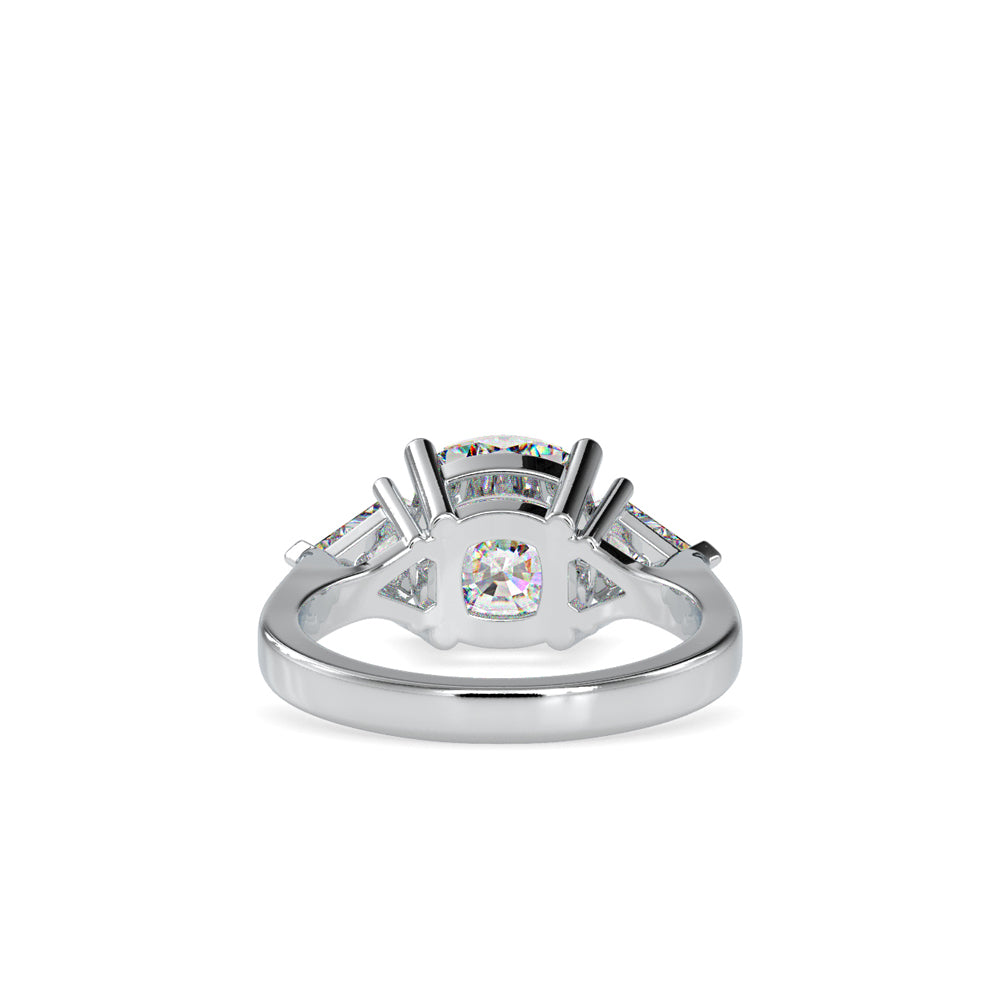 SKU: 0042 (22K) Cushion Diamond Classic Three Stone Engagment Ring In Rose Gold.
