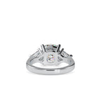SKU: 0042 (22K) Cushion Diamond Classic Three Stone Engagment Ring In Rose Gold.