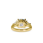 SKU: 0042 (22K) Cushion Diamond Classic Three Stone Engagment Ring In Rose Gold.