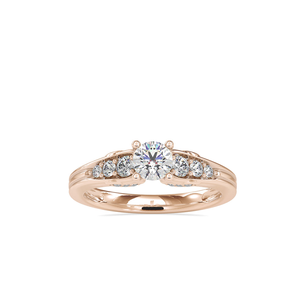 SKU: 0043 (18K) Vintage-Inspired Engagment Ring in Rose Gold.