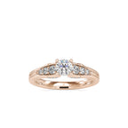 SKU: 0043 (18K) Vintage-Inspired Engagment Ring in Rose Gold.