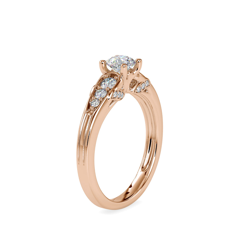 SKU: 0043 (22K) Vintage-Inspired Engagment Ring in Rose Gold.