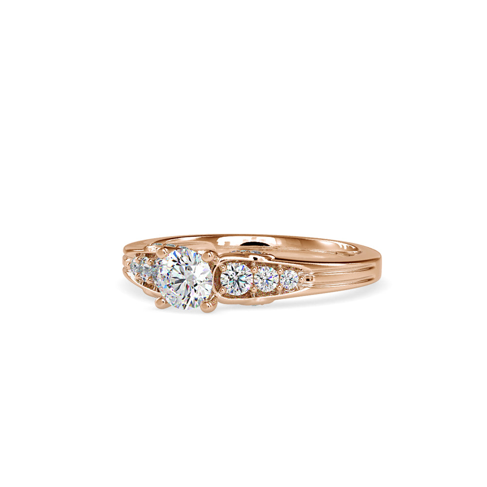 SKU: 0043 (14K) Vintage-Inspired Engagment Ring in Rose Gold.