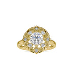 SKU: 0044 (18K) Filigree Halo Ring in Rose Gold.
