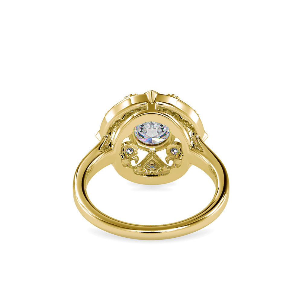 SKU: 0044 (18K) Filigree Halo Ring in Rose Gold.