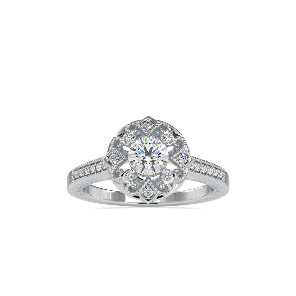 SKU: 0045 (10K) Two Tone Filigree Halo with Accented Band .