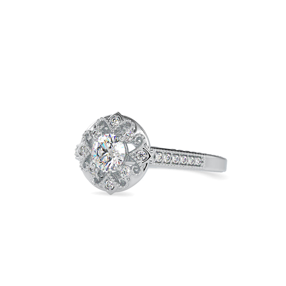 SKU: 0045 (10K) Two Tone Filigree Halo with Accented Band .