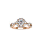 SKU: 0046 (22K) Intricate Twist Halo Ring in Rose Gold.