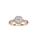 SKU: 0046 (10K) Intricate Twist Halo Ring in Rose Gold.