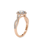 SKU: 0046 (14K) Intricate Twist Halo Ring in Rose Gold.