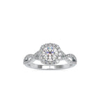 SKU: 0046 (10K) Intricate Twist Halo Ring in Rose Gold.