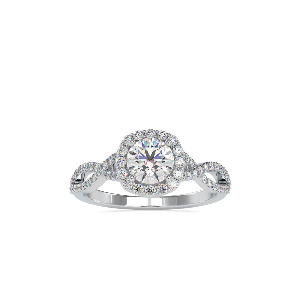 SKU: 0046 (22K) Intricate Twist Halo Ring in Rose Gold.