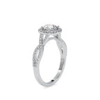 SKU: 0046 (10K) Intricate Twist Halo Ring in Rose Gold.