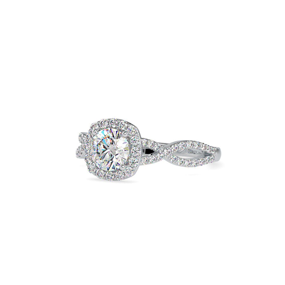 SKU: 0046 (14K) Intricate Twist Halo Ring in Rose Gold.