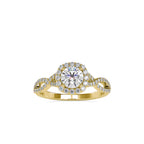 SKU: 0046 (14K) Intricate Twist Halo Ring in Rose Gold.