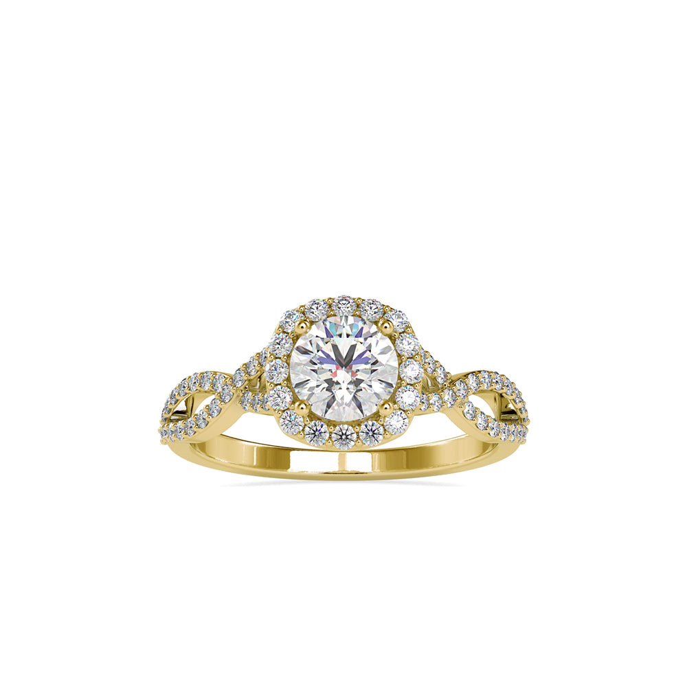 SKU: 0046 (18K) Intricate Twist Halo Ring in Rose Gold.