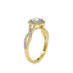 SKU: 0046 (14K) Intricate Twist Halo Ring in Rose Gold.