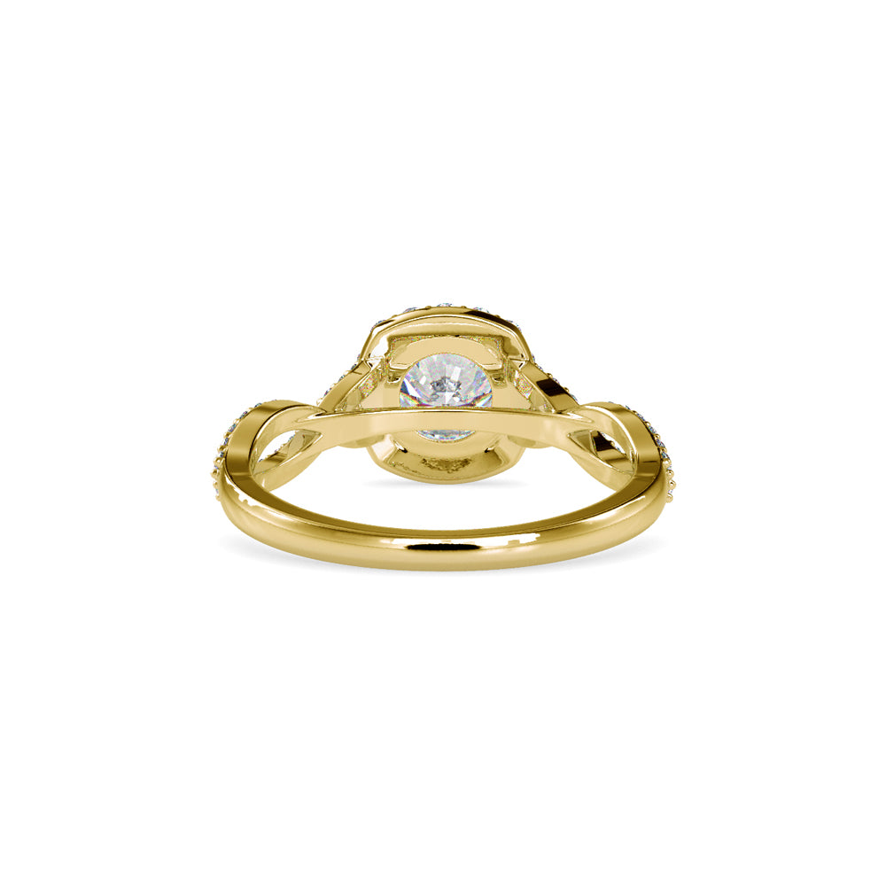 SKU: 0046 (14K) Intricate Twist Halo Ring in Rose Gold.