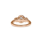 SKU: 0047 (10K) Vine - Inspired Halo Ring In Rose Gold.