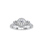 SKU: 0047 (22K) Vine - Inspired Halo Ring In Rose Gold.