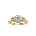 SKU: 0047 (22K) Vine - Inspired Halo Ring In Rose Gold.