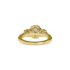 SKU: 0047 (10K) Vine - Inspired Halo Ring In Rose Gold.