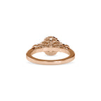 SKU: 0048 (10K) Round Diamond Floral Halo Engagment Ring in Rose Gold.