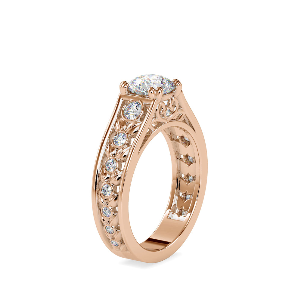 SKU: 0049 (14K) Verdant Bloom Ring in Rose Gold.