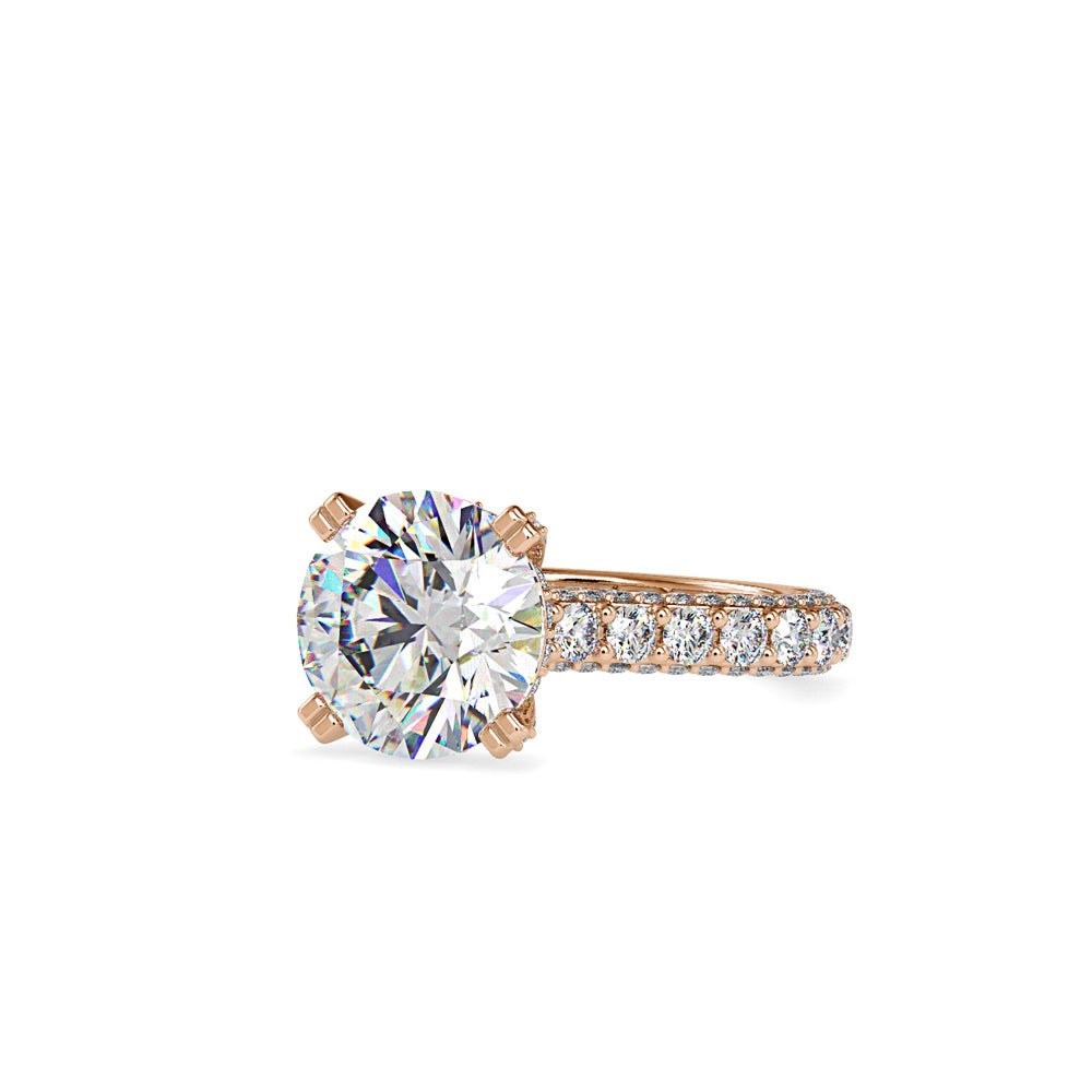 SKU: 0050 (10K) Diamond Embrace Solitair Engagment Ring in Rose Gold.