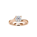 SKU: 0051 (10K) Twisted Shank Solitaire Engagment Ring in Rose Gold.