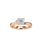 SKU: 0051 (14K) Twisted Shank Solitaire Engagment Ring in Rose Gold.