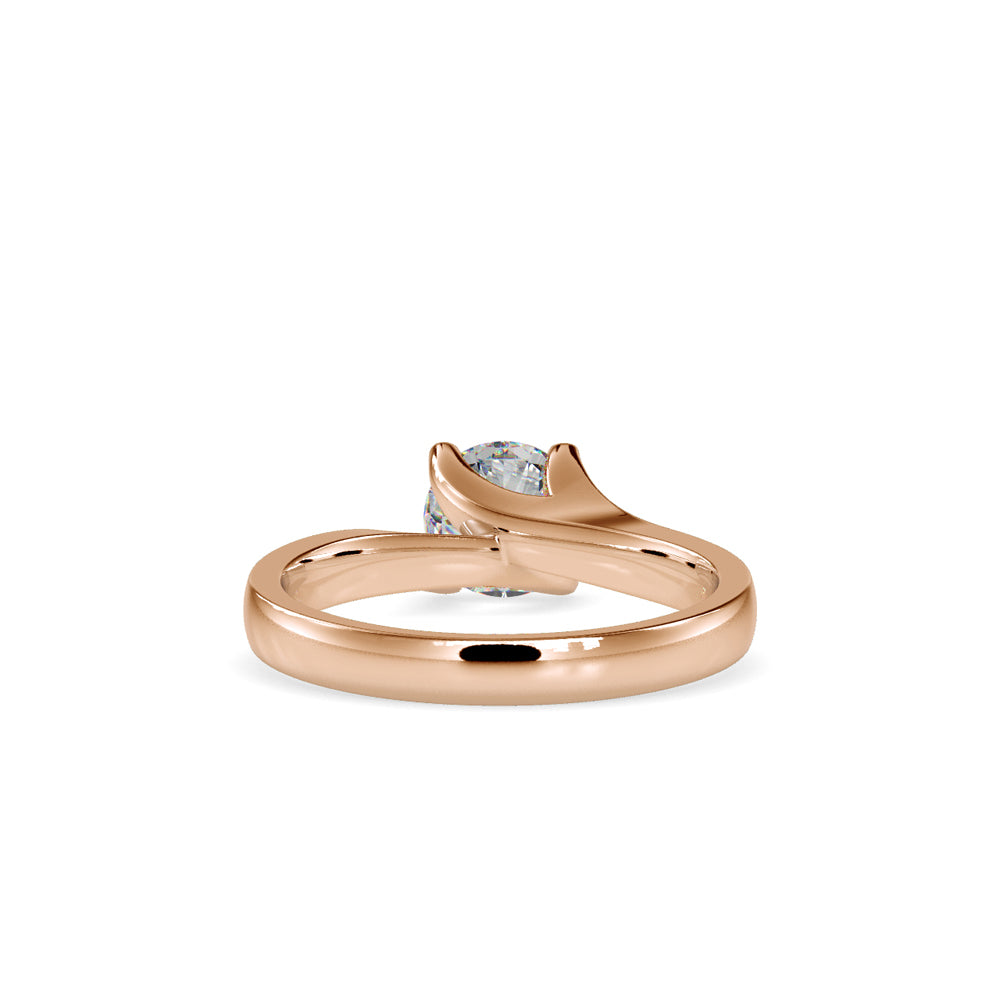 SKU: 0051 (10K) Twisted Shank Solitaire Engagment Ring in Rose Gold.