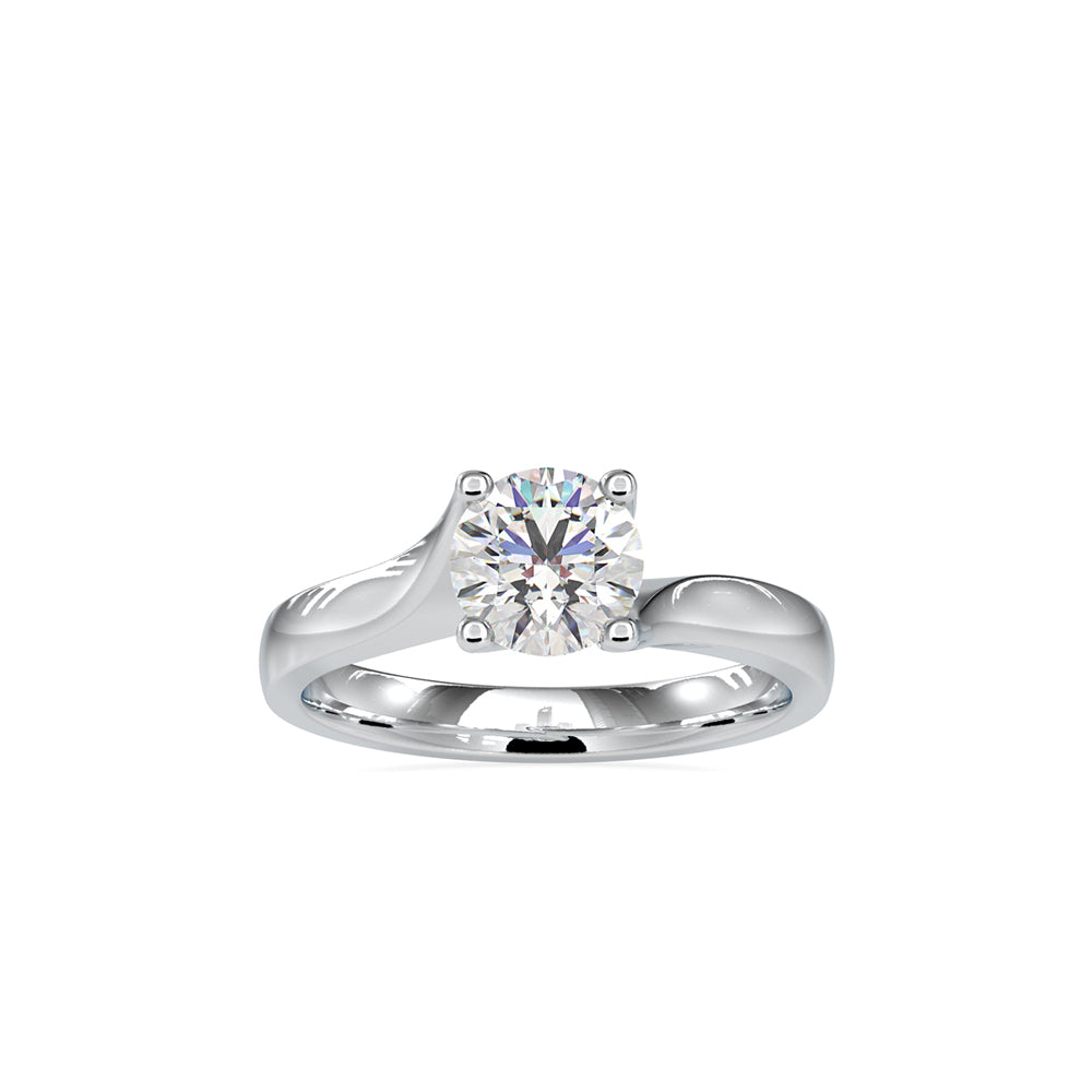 SKU: 0051 (14K) Twisted Shank Solitaire Engagment Ring in Rose Gold.