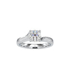SKU: 0051 (14K) Twisted Shank Solitaire Engagment Ring in Rose Gold.