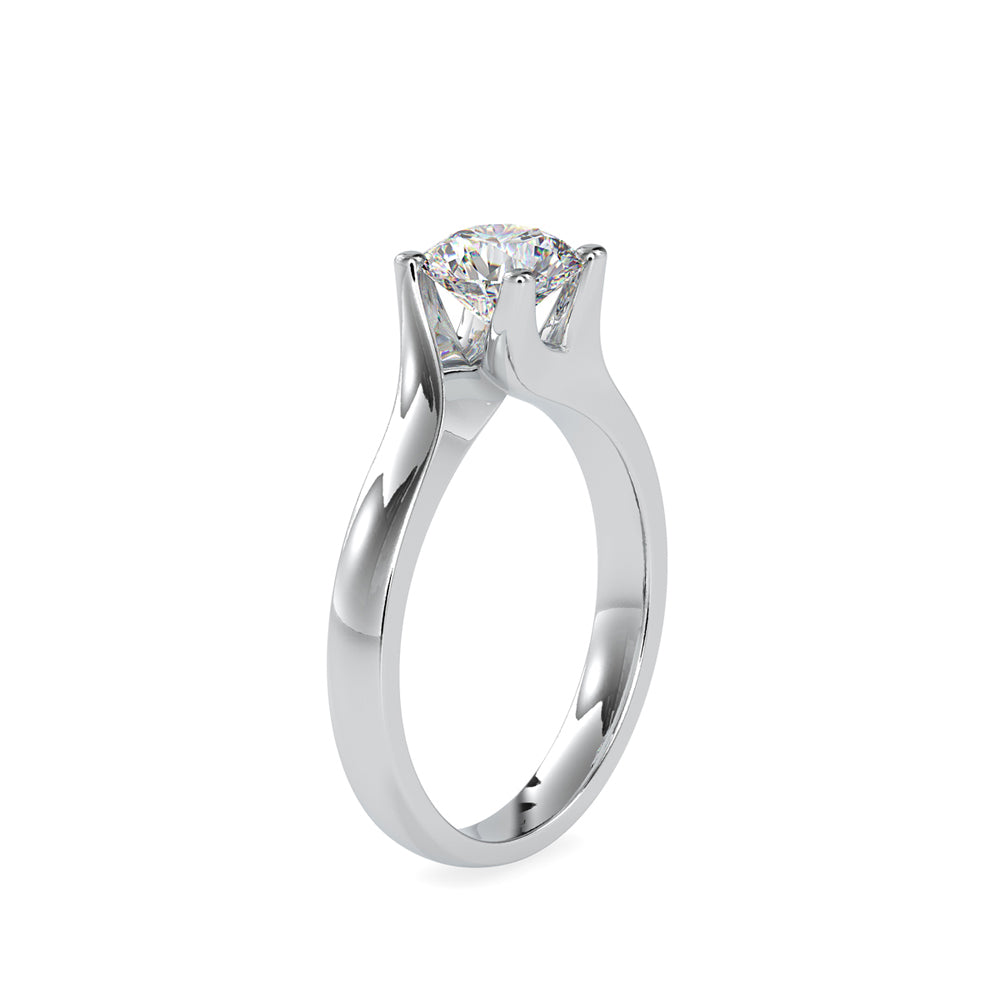 SKU: 0051 (18K) Twisted Shank Solitaire Engagment Ring in Rose Gold.