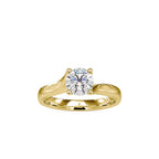 SKU: 0051 (18K) Twisted Shank Solitaire Engagment Ring in Rose Gold.
