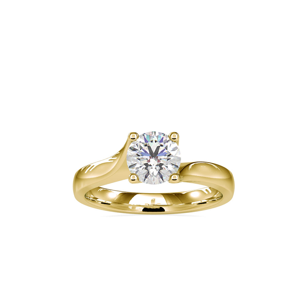 SKU: 0051 (18K) Twisted Shank Solitaire Engagment Ring in Rose Gold.