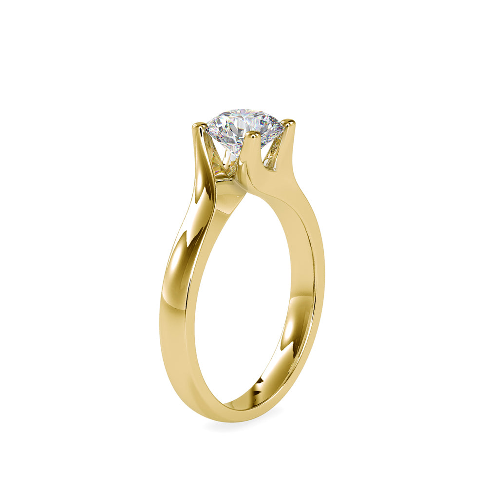SKU: 0051 (18K) Twisted Shank Solitaire Engagment Ring in Rose Gold.