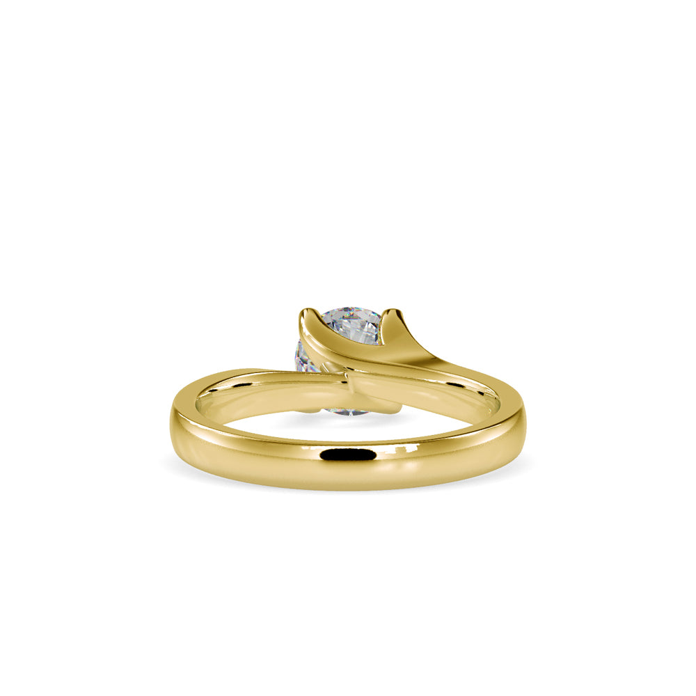 SKU: 0051 (14K) Twisted Shank Solitaire Engagment Ring in Rose Gold.