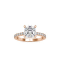 SKU: 0052 (22K) Cushion Diamond Classic Engagment Ring in Rose Gold.
