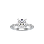 SKU: 0052 (14K) Cushion Diamond Classic Engagment Ring in Rose Gold.