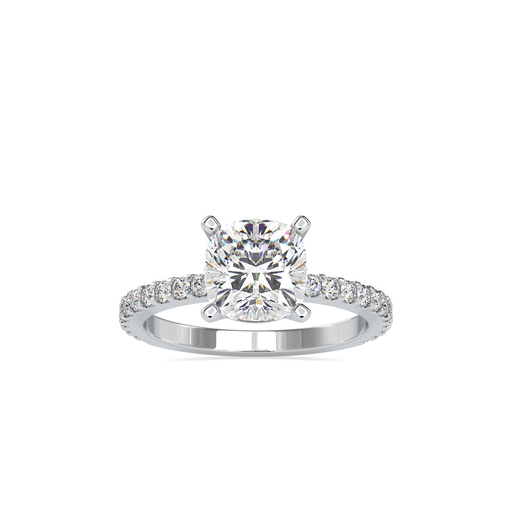 SKU: 0052 (22K) Cushion Diamond Classic Engagment Ring in Rose Gold.