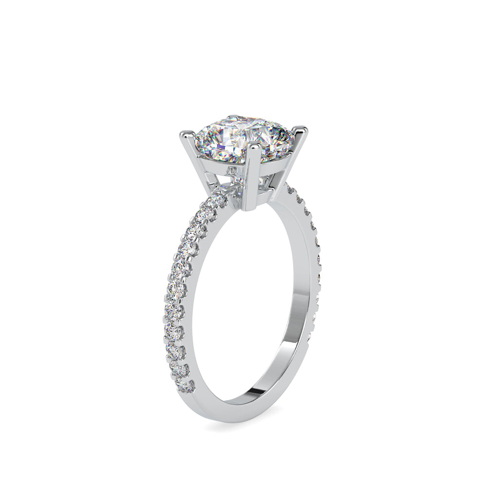 SKU: 0052 (10K) Cushion Diamond Classic Engagment Ring in Rose Gold.