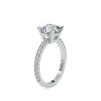 SKU: 0052 (14K) Cushion Diamond Classic Engagment Ring in Rose Gold.