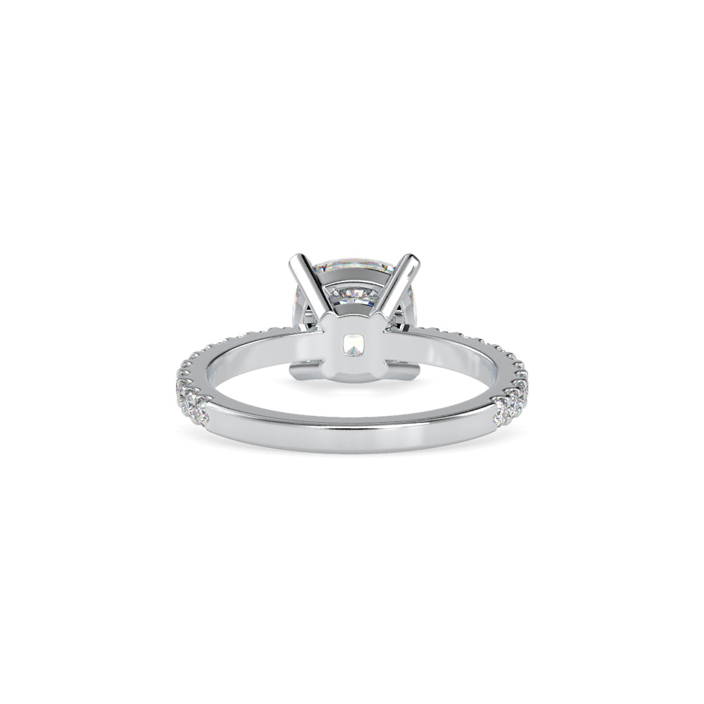 SKU: 0052 (18K) Cushion Diamond Classic Engagment Ring in Rose Gold.