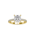SKU: 0052 (18K) Cushion Diamond Classic Engagment Ring in Rose Gold.