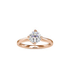 SKU: 0053 (14K) Twisted Shank Solitaire Engagment Ring in Rose Gold.